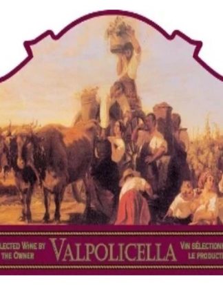 VALPOLICELLA WINE BOTTLE LABELS Pack of 30 Oxcart Grape Harvest Scene Self-Adhesive Removable and Easy to Peel