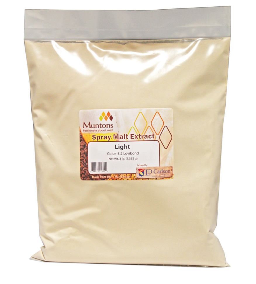 British DME MUNTONS LIGHT Spraymalt Dry Malt Extract Unhopped 3 lbs (Beer Improver)