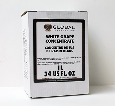 Winexpert White Grape Concentrate 1 Liter by Global Vintners for Topping Off and Blending Wines
