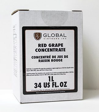 Winexpert Red Grape Concentrate 1 Liter by Global Vintners for Topping Off and Blending Wines
