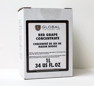 Winexpert Red Grape Concentrate 1 Liter by Global Vintners for Topping Off and Blending Wines
