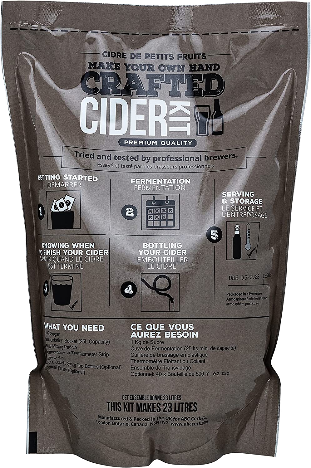 English (UK) HARD APPLE CIDER KIT ABC Crafted Series Pouched Hard Cider Recipe Kit - Image 2