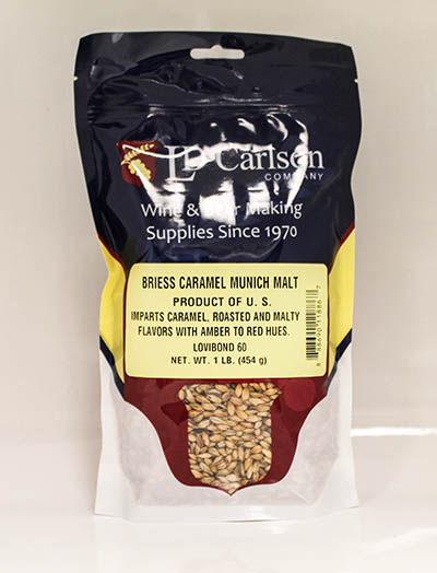 Briess CARAMEL MUNICH Malt 60L 1 Pound Uncrushed 2-Row Base Malt