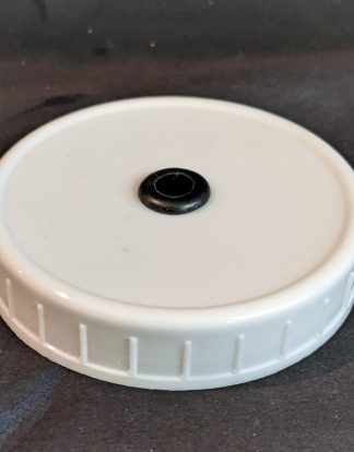 Drilled and Grommeted MASON JAR LID for WIDE MOUTH Ball, Kerr and other Mason Jar Fermenter Yeast Starter