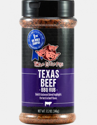 Three Little Pigs TEXAS BEEF BBQ Rub - 6.6oz Shaker Bottle - TLP are 8 Time World Champions