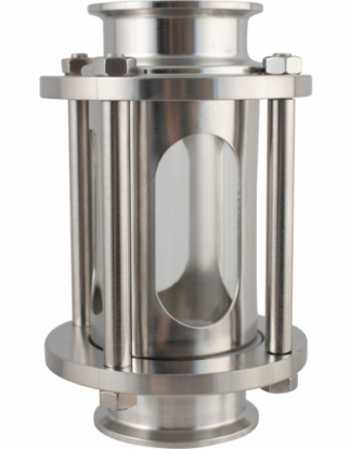 Forgefit In-Line SIGHT GLASS 2" TRICLAMP 304 Stainless Steel Tri-Clamp Tri-Clover Sanitary Flow Indicator