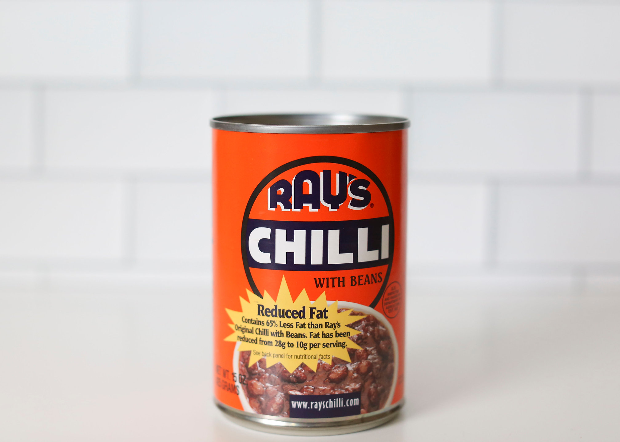 RAYS CHILLI REDUCED FAT 15oz Pop Top Can Old Time 1914 Dallas Texas Chili Recipe from the