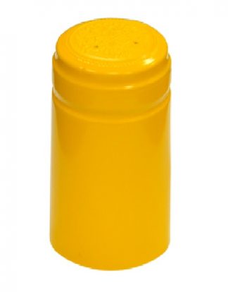 Winery Quality SHRINK CAPS 100 MUSTARD YELLOW Metallic PVC Heat Shrink Capsules
