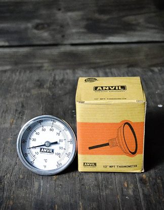 ANVIL THERMOMETER - Dual Scale Fahrenheit / Celcius Model Threaded 1/2" NPT