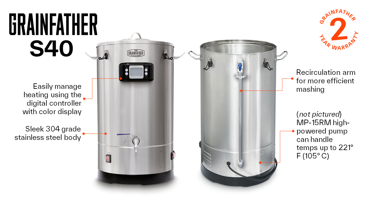 240v GRAINFATHER S40 FREE SHIPPING (Continental United States) YEAR ROUND ALL ELECTRIC INDOOR ALL GRAIN BREWING (Copy) - Image 2