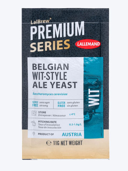 LalBrew BELGIAN WIT Beer Yeast 11g Packet Lallemand Premium Series Dry Brewers Yeast for Wheat Beers