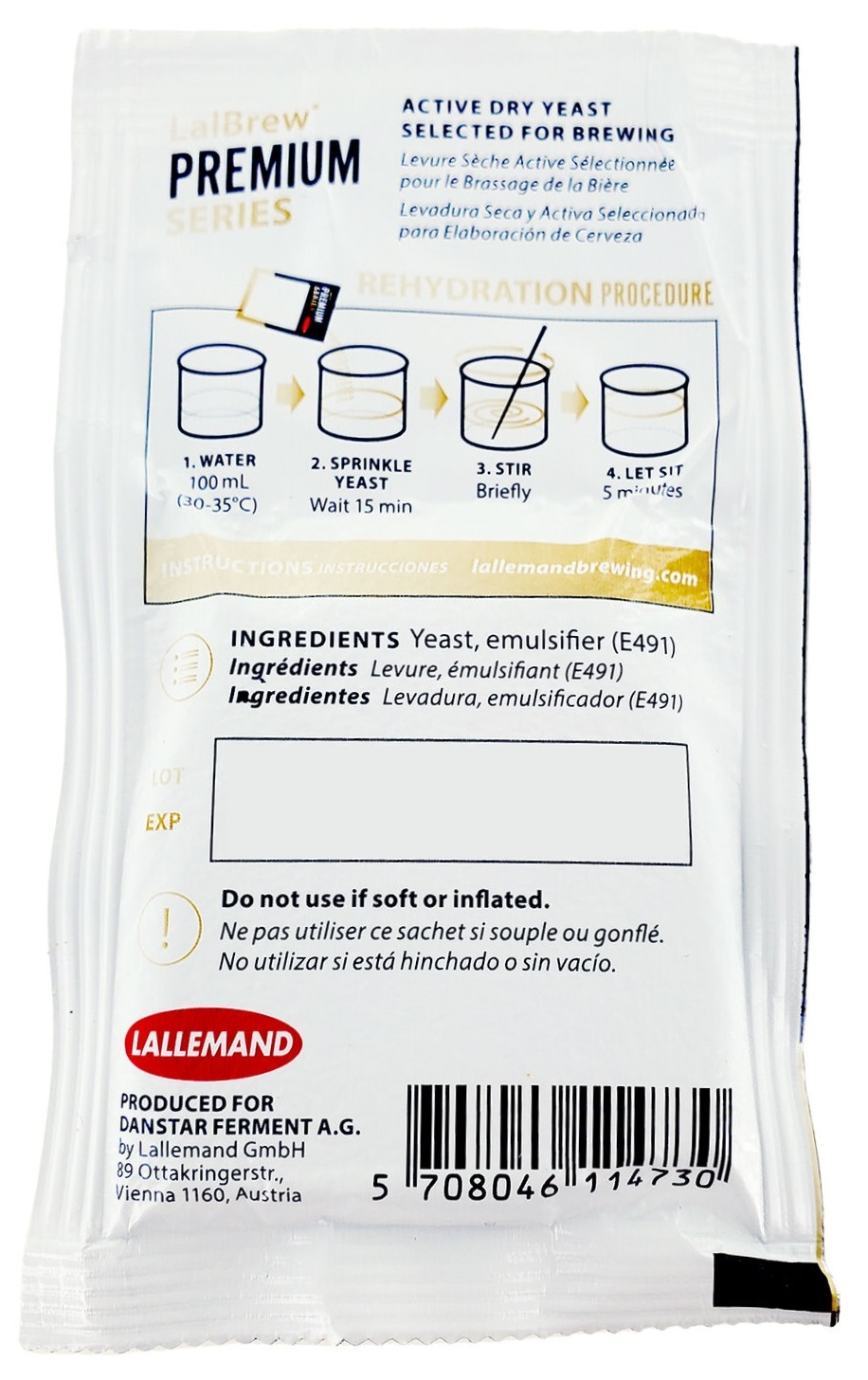 LalBrew BELGIAN WIT Beer Yeast 11g Packet Lallemand Premium Series Dry Brewers Yeast for Wheat Beers - Image 3