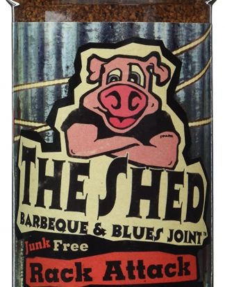 For Shedheads... The Shed Barbeque and Blues Joint RACK ATTACK BBQ Dry Rub - 5.2oz Shaker Bottle