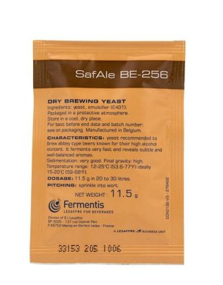BE-256 BELGIAN-STYLE ABBAYE ALE YEAST 11g Packet Fermentis SafAle Dry Brewers Yeast