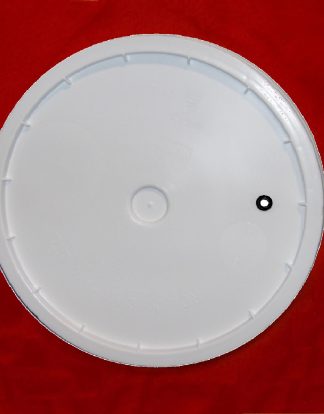 White BUCKET LID Drilled and Grommeted for Airlock With AIRTIGHT GASKET SEAL - Fits MANY Plastic 7.8 or 7.9 Gallon Buckets and Pails