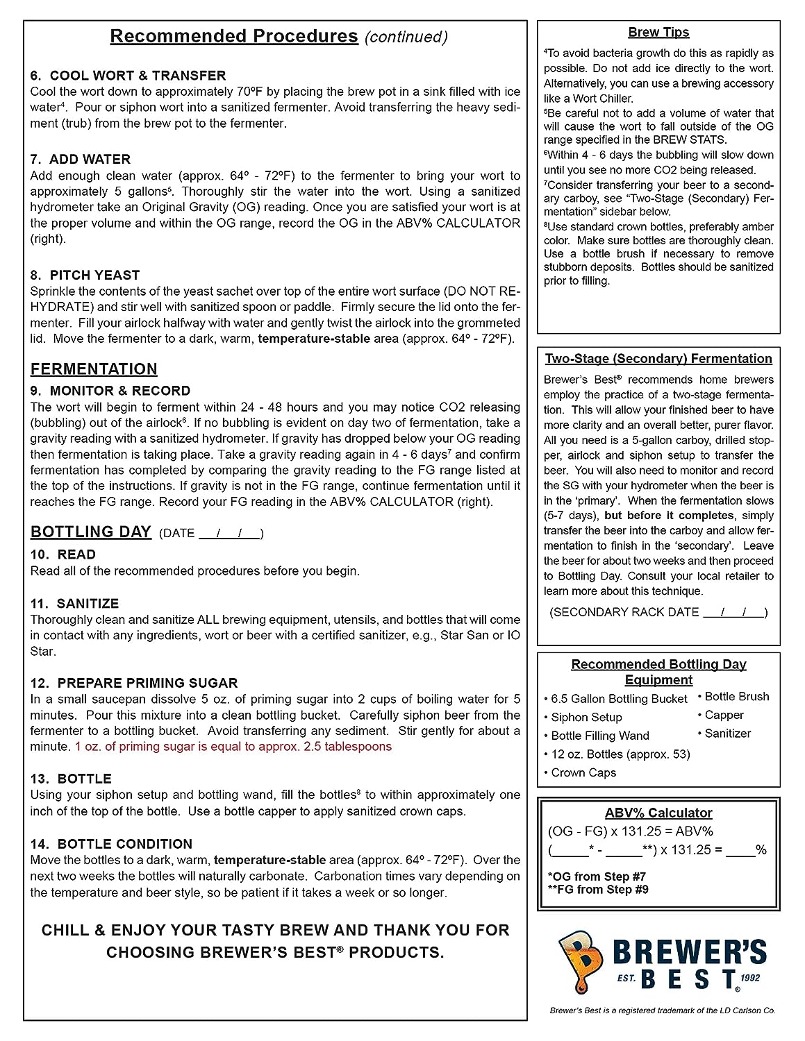 KICKIN APPLE AMERICAN LIGHT Beer Ingredient Kit from Brewer's Best 1014 (Limited Edition) Includes Labels - Image 8