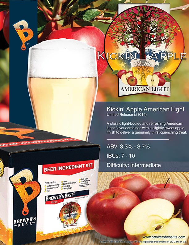 KICKIN APPLE AMERICAN LIGHT Beer Ingredient Kit from Brewer's Best 1014 (Limited Edition) Includes Labels - Image 6