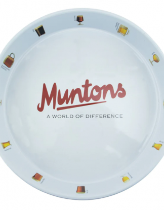 DISCONTINUED Promotional Munton's Beer Logo Metal NON SLIP BEVERAGE SERVING TRAY 14"