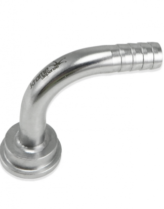 90° ELBOW NIPPLE TAILPIECE 3/16" ID 1/4" OD BARBED for Beer Line Shank Assembly 304 Stainless Steel Krome C621