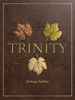 WINE BOTTLE LABELS Pack of 30 TRINITY Red Wine Three Leaf Design Self-Adhesive Easy Peel