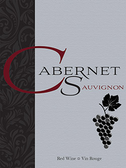 WINE BOTTLE LABELS Pack of 30 CABERNET SAUIGNON 'BIG CS' Design Self-Adhesive Easy Peel
