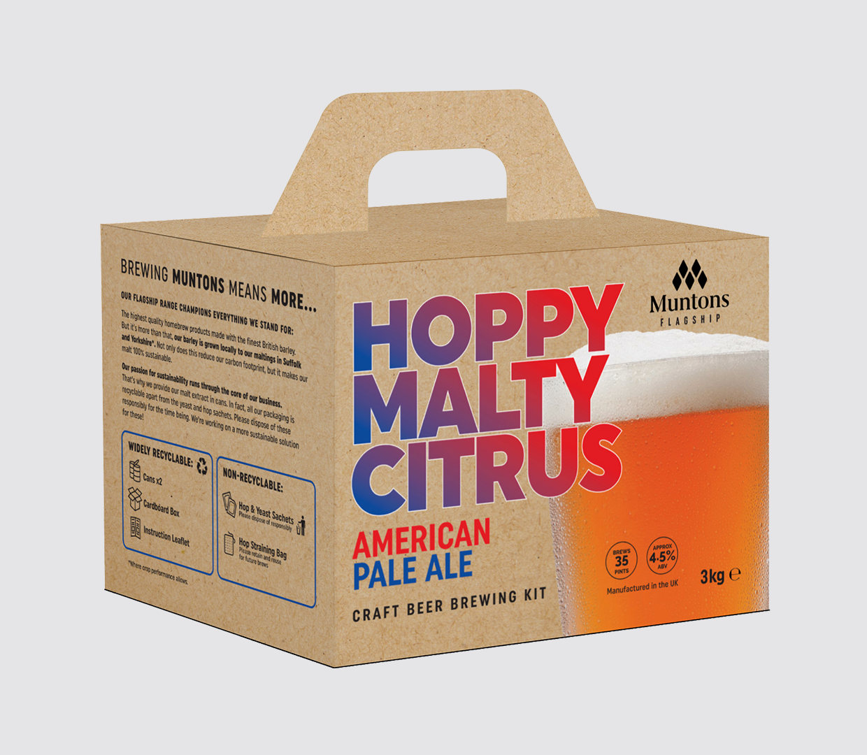 APA AMERICAN PALE ALE Muntons Flagship Range Beer Kit de Bière Rich Creamy Velvet Extract Beer Brewing Ingredient Kit 27540 Makes 5 Gallons