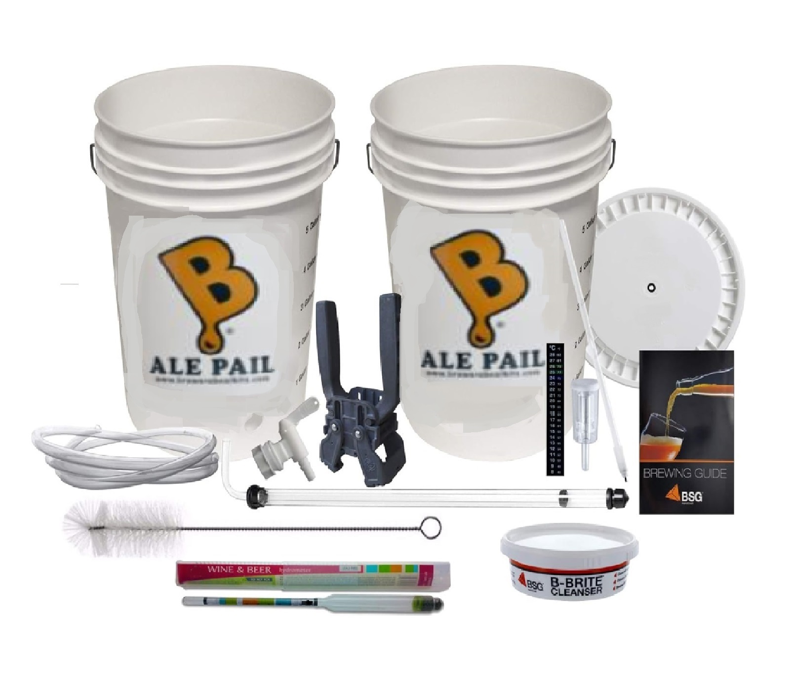 STARTER KIT Hobby Homebrew Basic 5 Gallon Double Bucket Beer Equipment Kit with accessories