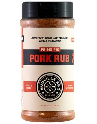 DISCONUED Mudville BBQ Prime Pig Pork Rub Seasoning, Sweet & Savory, World Champion Pitmaster Recipe, 12.8 oz Shaker Bottle
