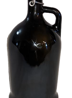 FLIP TOP GROWLER 1 Liter Round European SIPHON VC Pressure Bottle Dark Olive Brown with Lightning Seal