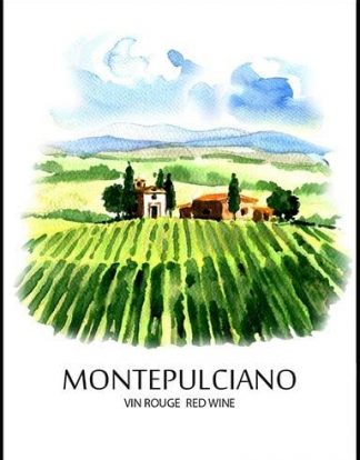 WINE BOTTLE LABELS Pack of 30 MONTEPULCIANO 'Vinyard' Design Red Wine Self-Adhesive Easy Peel