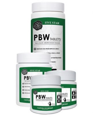 40 TABLETS Five Star PBW 10g (1 Tablet Per 1 Gallon of Water) Growler Carboy Keg Cleaner
