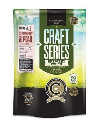 STRAWBERRY PEAR HARD CIDER KIT Mangrove Jack's Craft Series Pouched Hard Cider Recipe Kit #3
