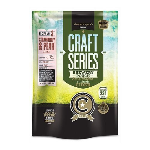 DISCONTINUED STRAWBERRY PEAR HARD CIDER KIT Mangrove Jack's Craft Series Pouched Hard Cider Recipe Kit #3