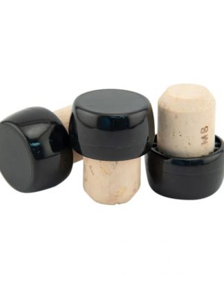TASTING CORKS 100PK #9 Long Natural Cork with Rounded Black Plastic Top For Wine Spirits Oil Vinegar