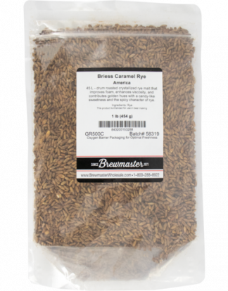 1LB Briess CARAMEL RYE Malt 45L Uncrushed 2-Row Rye Malt