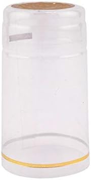 30 Pack CLEAR TRANSPARENT With Gold Top SHRINK CAPSULES 30.5x55 PVC Caps for Wine Bottles - Image 5