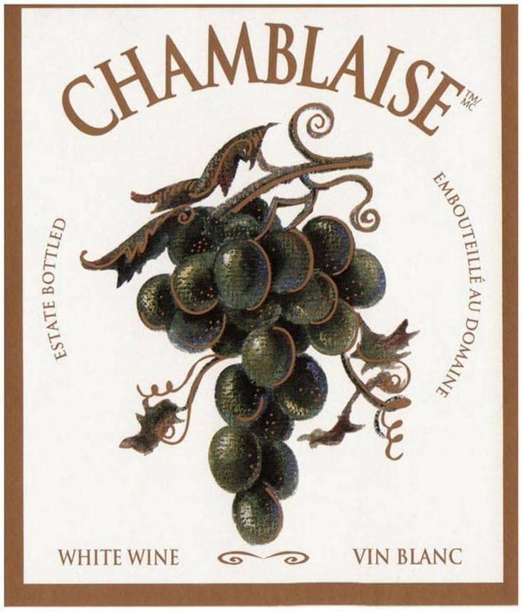 WINE BOTTLE LABELS Pack of 30 CHAMBLAISE 'Green Grape Bunch' Design White Wine Self-Adhesive Easy Peel