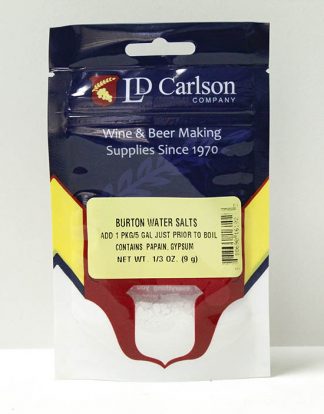 BURTON WATER SALTS 1/3oz Dose Pack “Water Crystals” Brewing Aid Water Treatment Fixes Soft Water Burton-on-Trent Gypsum Magnesium Sulfate Epsom Salts Papain