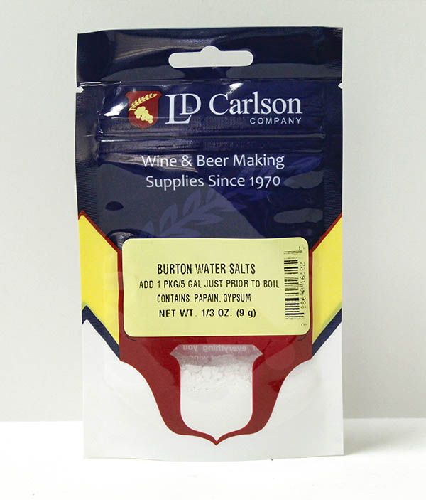 BURTON WATER SALTS 1/3oz Dose Pack “Water Crystals” Brewing Aid Water Treatment Fixes Soft Water Burton-on-Trent Gypsum Magnesium Sulfate Epsom Salts Papain