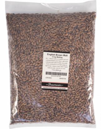 DISCONTINUED ENGLISH BROWN MALT 1LB Unmilled from William Crisp (French & Jupps) GR596C