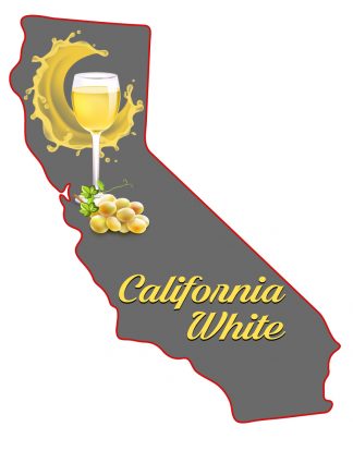 CALIFORNIA WHITE GENERIC WINE Bottle Labels Pack of 30 Map of Cali Design Die Cut Full Color Self-Adhesive Easy Peel Labels from HJL Designs LTD