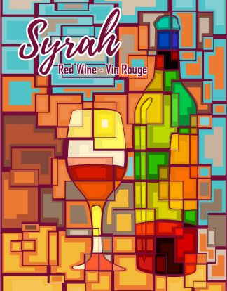 SYRAH Wine Bottle Labels Pack of 30 JIGSAW PUZZLE Design Die Cut Full Color Self-Adhesive Easy Peel Labels from HJL Designs LTD