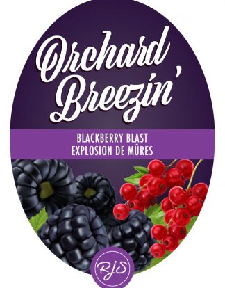 OBRE BLACKBERRY BLAST Orchard Breezin' Wine Bottle Labels Pack of 30 Die Cut Full Color Self-Adhesive Easy Peel Labels from HJL Designs LTD