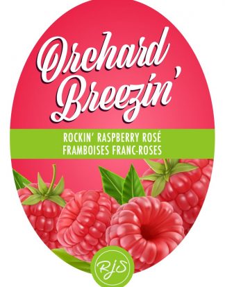 OBRE ROCKIN' RASPBERRY Orchard Breezin' Wine Bottle Labels Pack of 30 Die Cut Full Color Self-Adhesive Easy Peel Labels from HJL Designs LTD