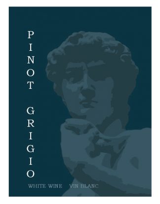 PINOT GRIGIO WINE BOTTLE LABELS Pack of 30 STATUE DESIGN Self-Adhesive and Easy to Peel Off LDC 4367