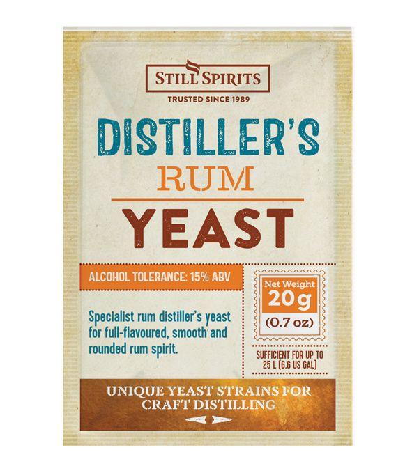 FINE RUM YEAST from Still Spirits - Perfect for CariBbean Style Light or Dark Rum in Pot Stills 20g Pack Makes 6.6 Gallons