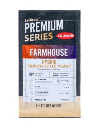 LalBrew FARMHOUSE Non-Diastatic Hybrid  Beer Yeast 11g Packet Lallemand Premium Series Dry Brewers Yeast for Saison and Farmhouse styles