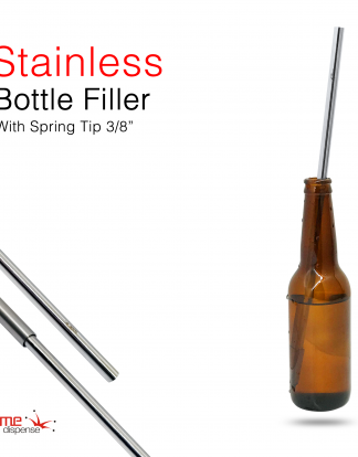 STAINLESS BOTTLE FILLER 15″x3/8″ MAGIC WAND FILLER STICK For 3/8″ Racking Cane Siphon Hose