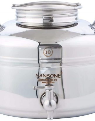 Sansone Stainless Fusti Tank - 10 L (5.2 gal) for Fermentation or Storage WE805 Includes Spigot
