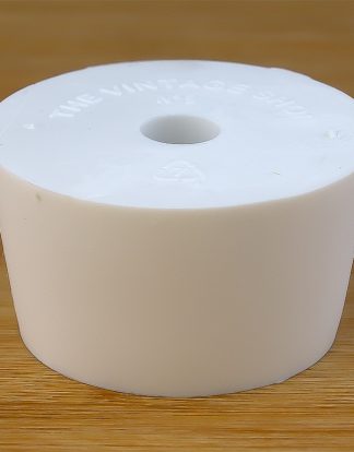 #9 DRILLED STOPPER 45mm TOP 37mm BOTTOM Tapered White Rubber Gum Bung from Vintage Shop